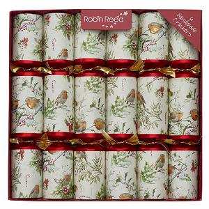 Robin Reed Woodland Robin 12" Christmas Crackers Pack of 6