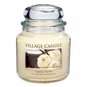 Village Candle Creamy Vanilla Medium 16oz Jar Candle