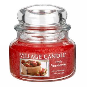 Village Candle Fresh Strawberries Small 11oz Jar Candle