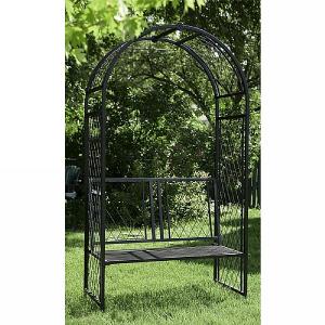 Panacea Lattice Arch with Bench Black