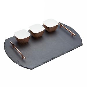 Artesa 4 Piece Slate & Copper Serving Set