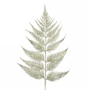 Silver Sparkle Leather Fern Leaf 55cm