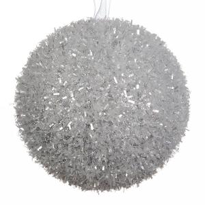 Decoris Silver Foam Ice Bauble - 8cm