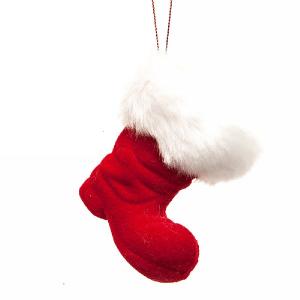 Red Santa's Boot Tree Hanger - 8cm