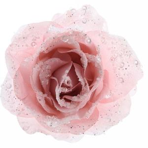 Blush Pink Clip On Rose - 14cm