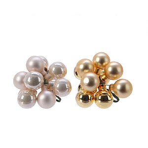 Decoris Pearl Gold Baubles On Wire 2cm (Assorted Colours)