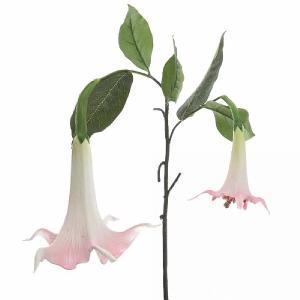 Blush Pink Silk Trumpet Flower on Stem 95cm