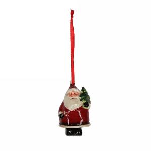 Gisela Graham Ceramic Santa with Tree Hanging Decoration