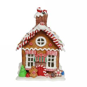 Gisela Graham Gingerbread House with Lights Ornament