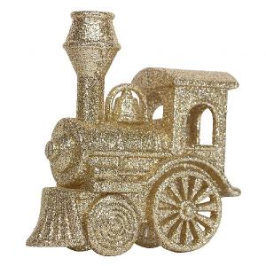 Gisela Graham Gold Glitter Acrylic Train Decoration 9.5cm