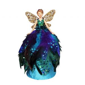 Gisela Graham Peacock Angel Tree Topper