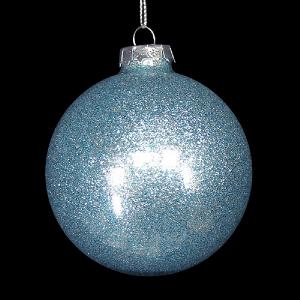 Gisela Graham Pale Blue Lurex Glass Ball