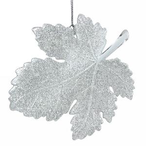 Gisela Graham Iridescent Glitter Acrylic Leaf Tree Decoration