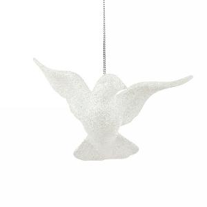 Gisela Graham Iridescent Glitter Acrylic Flying Dove Tree Decoration