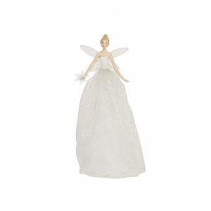 Gisela Graham Iridescent Glitter Fabric & Resin Tree Top Fairy Large