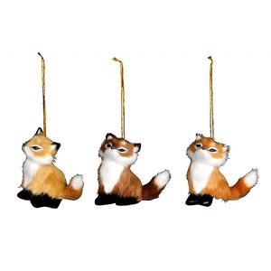 Gisela Graham Faux Fur Fox Decoration (Assorted Designs)