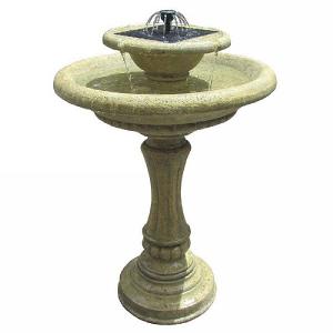 Smart Garden Stonecast 2 Tier Solar Powered Bird Bath Water Feature