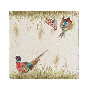 Kate of Kensington Pheasant in Grass Large Marble Platter