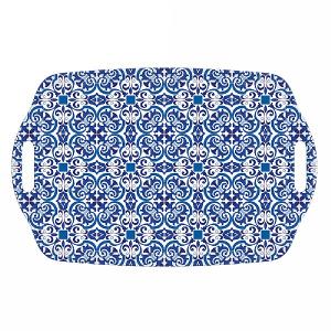 Moroccan Tiles Melamine Handled Tea Tray