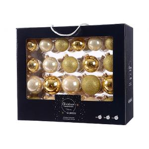 Decoris Box of 42 Gold Assorted Baubles
