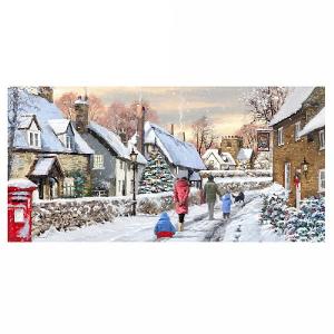 Village Lane LED Canvas 80x40cm