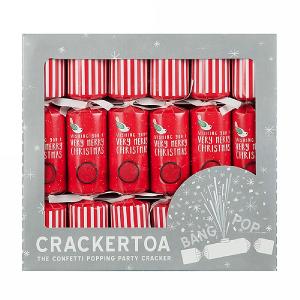 Crackertoa Merry Christmas Confetti Popping Christmas Cracker