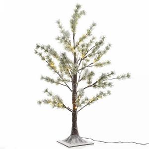 Lumineo 90cm Pre Lit LED Snowy Pine Tree