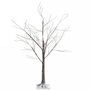 Lumineo 100cm Pre Lit LED Brown Birch Tree
