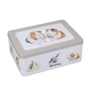 Wrendale Guinea Pig & Rabbit Rectangular Tin