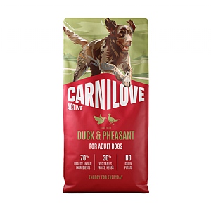 Carnilove Active Dry Dog Food - Duck & Pheasant (Various Sizes)