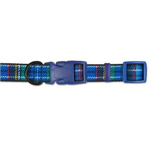 Blue Tartan Adjustable Dog Collar - 3 Sizes