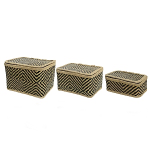 Black Rectangular Sea Grass Basket (Various Sizes)