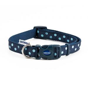 Ancol Adjustable Fashion Collar Navy Polka