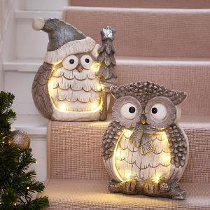 Christmas Owl LED Ornaments - Various Designs