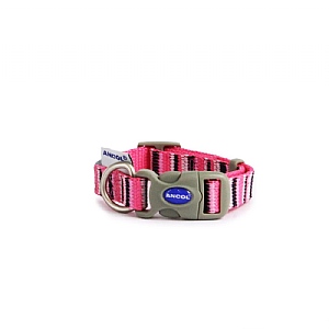 Ancol Made From Candy Stripe Dog Collar (Various Sizes) - Hot Pink
