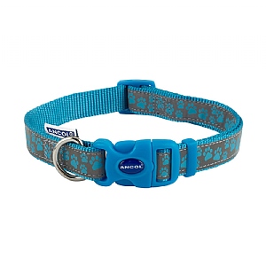 Ancol Paw Dog Collar (Various Sizes) - Blue