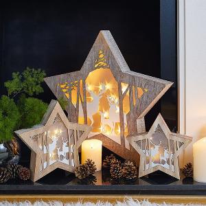 Wooden Star LED Diorama