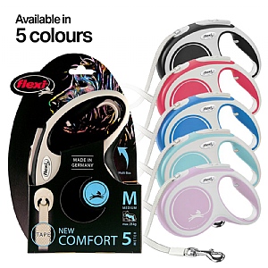 Flexi New Comfort Tape Dog Lead (5m) Assorted Colours - Medium