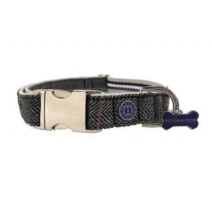 Hugo & Hudson Grey Check Tweed Collar