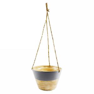Hanging Bamboo Planter Grey - Various Sizes