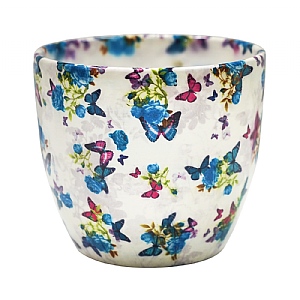 Ivyline Monza Butterfly Pot Cover Blue (Various Sizes)
