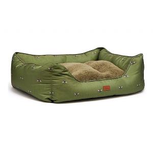 Joules Khaki Bee Print Box Dog Bed