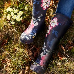 Joules Navy Anniversary Floral Print Welly - Various Sizes
