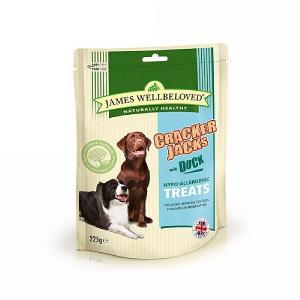 James Wellbeloved Crackerjacks Dog Treats Duck 225g