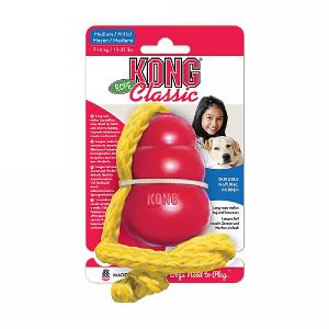Kong Classic Dog Toy With Rope - Various Sizes