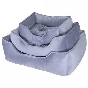 Rosewood Luxury Silver Velvet Dog Bed - 3 Sizes