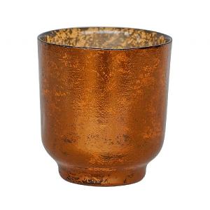 Ivyline Metallic Copper Glass Candle Holder