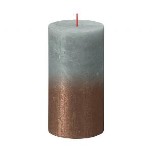 Bolsius Rustic Metallic Candle - Faded Eucalyptus Green Copper (Various Sizes)