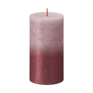 Bolsius Rustic Metallic Candle - Faded Rose Red (Various Sizes)