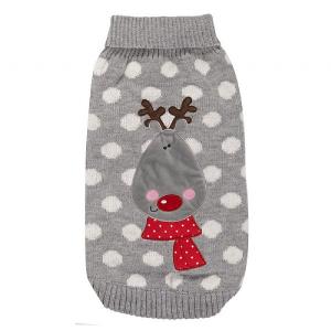 Zoon Grey Polka Rudolph Dog Jumper (Various Sizes Available)